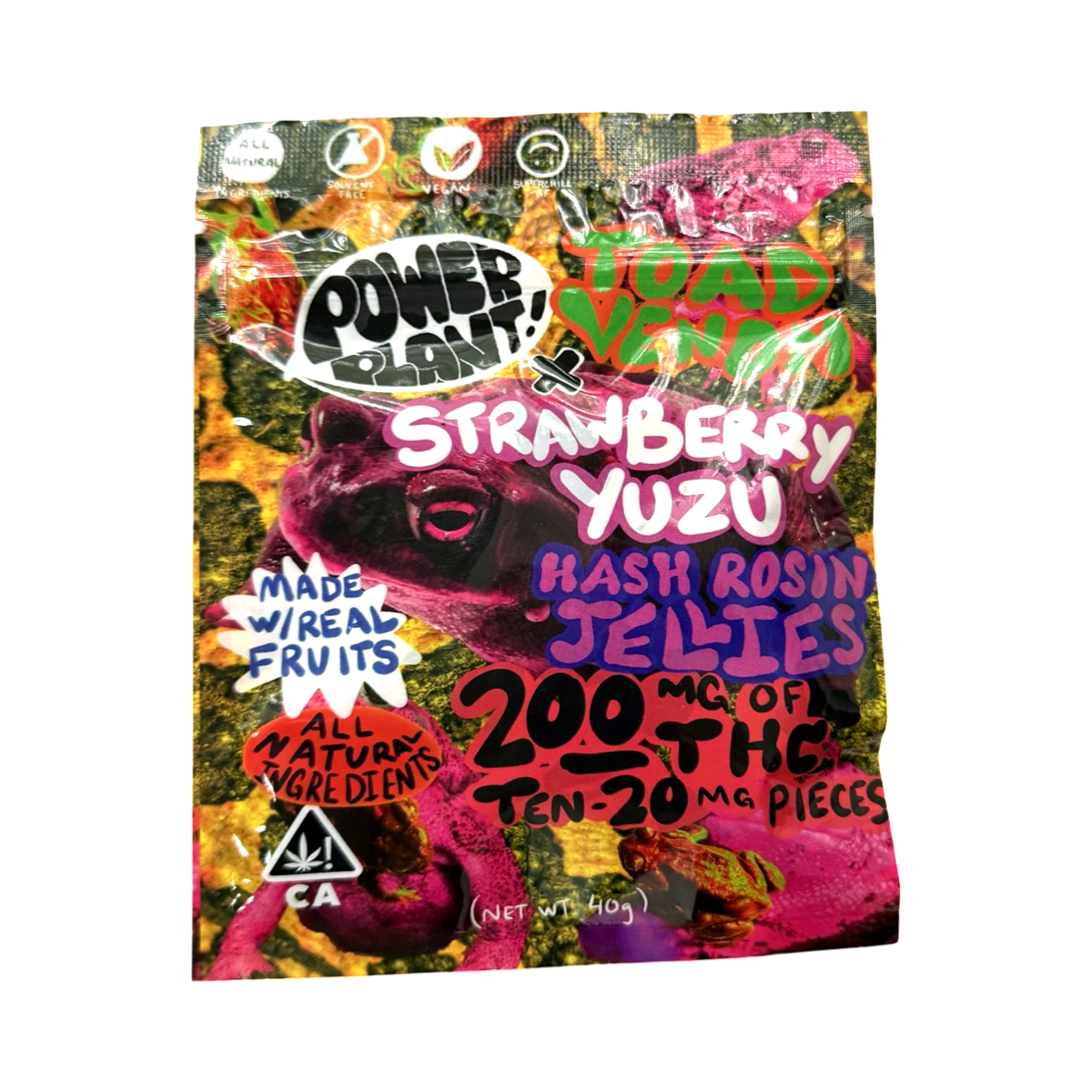 POWERplant x Toad Venom Strawberry Yuzu Rosin Jellies 200MG THC Front