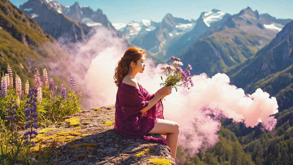 Friends enjoying cannabis on a porch in an Atlanta neighborhood during sunset