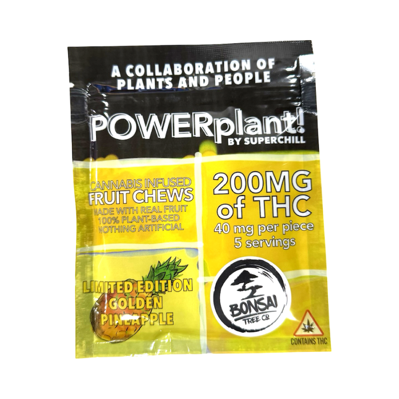 POWERplant Golden Pineapple THC Fruit Chews Packaging