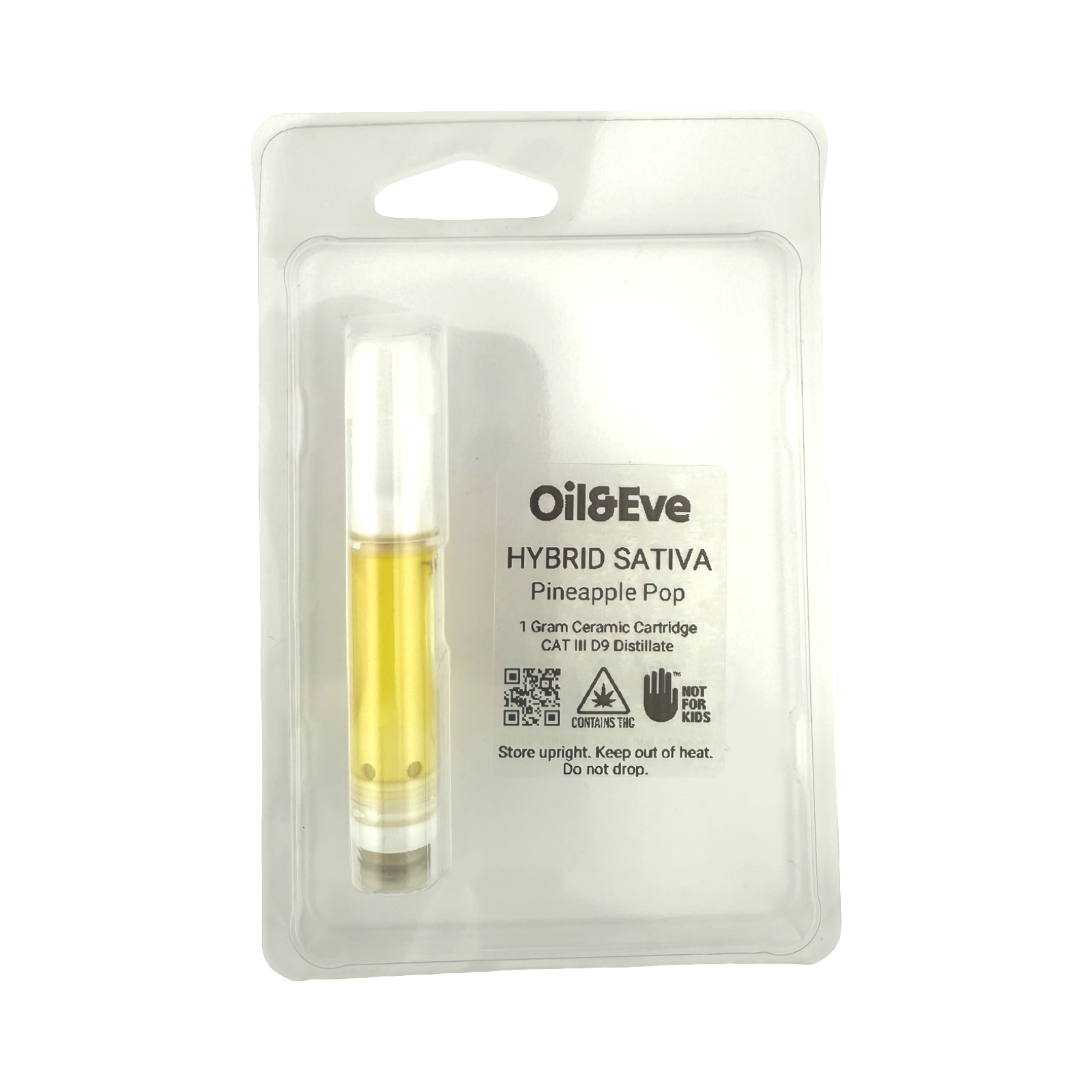 Pineapple Pop 1g 510 cartridge – hybrid sativa THCA cart by Oil & Eve