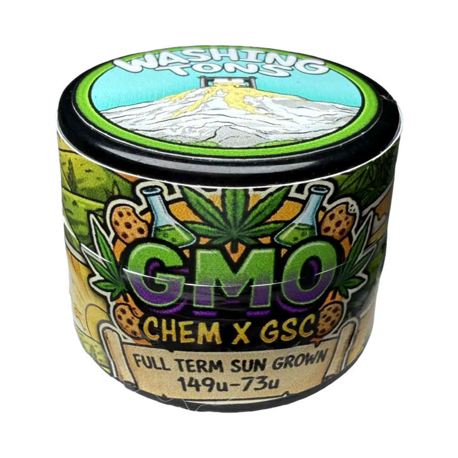 Close-up of sun-grown solventless hash rosin dabs from Washing Tons by Harry Dabs, available for same-day delivery in Atlanta