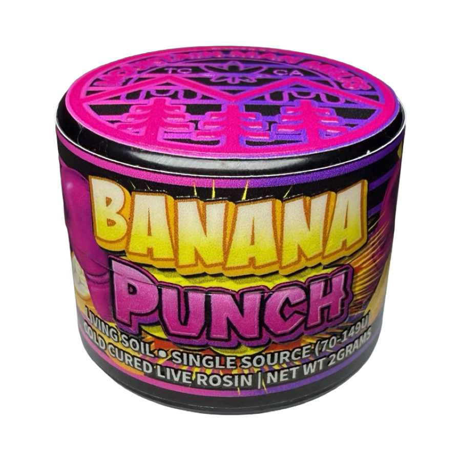 Mountain Man Melts x Gaia Farms Banana Punch 2g cold cure hash rosin jar